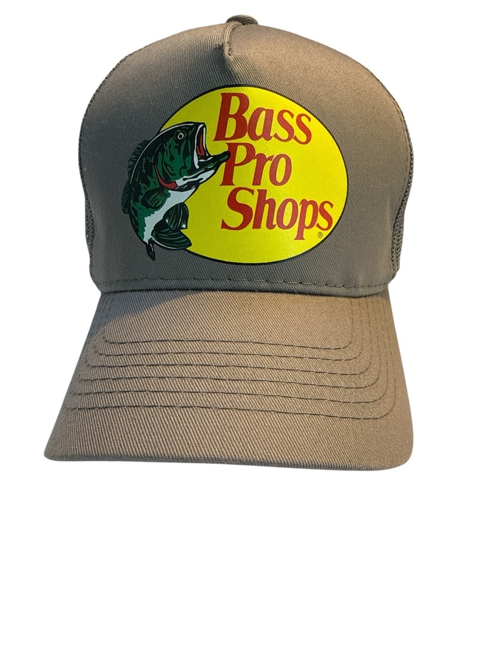 Bass Pro Shops Taupe Trucker Hat Snapback Unisex Mesh Cap OS - Picture 2 of 5